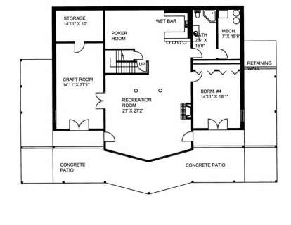 Basement Floor for House Plan #039-00551