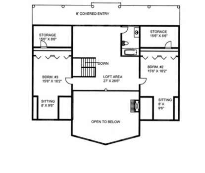 Second Floor for House Plan #039-00551