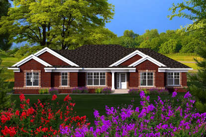 Ranch House Plan #1020-00141 Elevation Photo