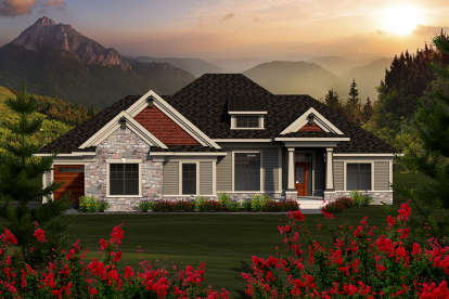 Ranch House Plan #1020-00146 Elevation Photo