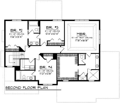 Second Floor for House Plan #1020-00154