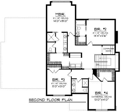 Second Floor for House Plan #1020-00157