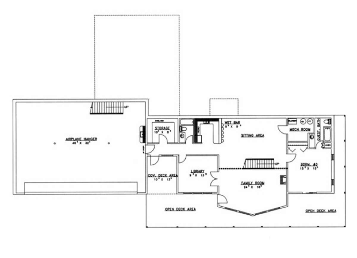 Basement Floor for House Plan #039-00554