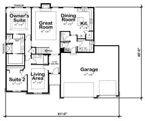 Main Level 1st floor for House Plan #402-01557