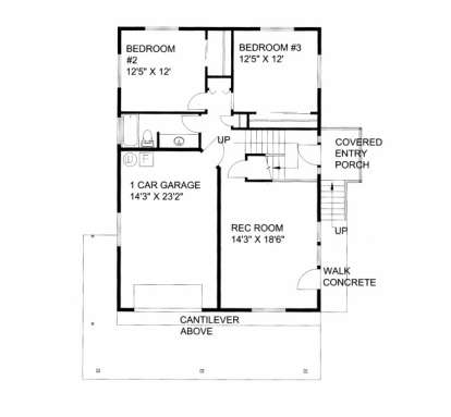 First Floor for House Plan #039-00555