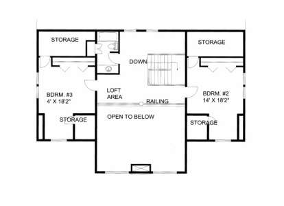 Second Floor for House Plan #039-00556