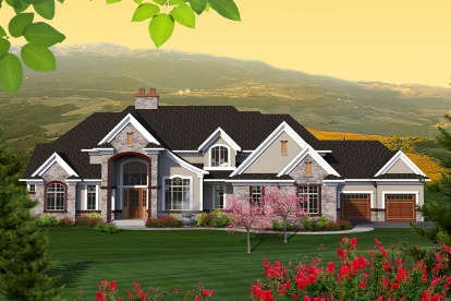 4 Bed, 3 Bath, 5050 Square Foot House Plan - #1020-00182