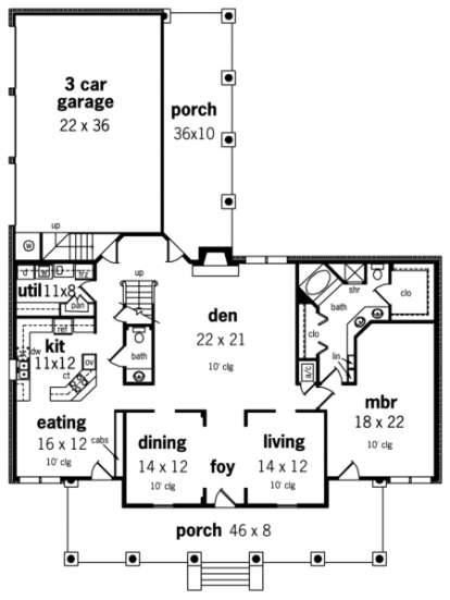 Floorplan 1 for House Plan #048-00198