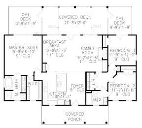 Main Level 1st floor for House Plan #699-00106