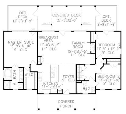 Main Level 1st floor for House Plan #699-00106