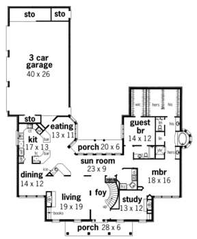 Floorplan 1 for House Plan #048-00199