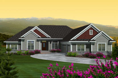 Ranch House Plan #1020-00196 Elevation Photo