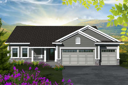 3 Bed, 2 Bath, 1501 Square Foot House Plan - #1020-00204