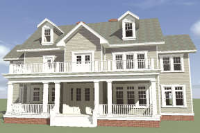 Colonial House Plan #028-00041 Elevation Photo
