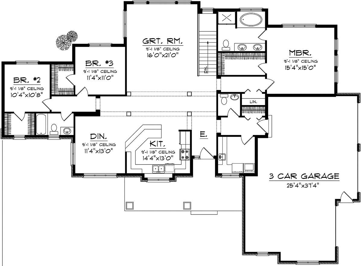 Floorplan 1 for House Plan #1020-00207