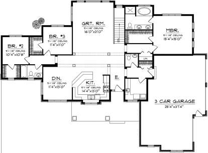 Floorplan1 for House Plan #1020-00207