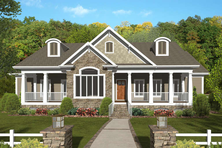 Country House Plan #036-00253 Elevation Photo