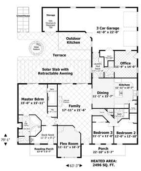 Main Level 1st floor for House Plan #036-00253