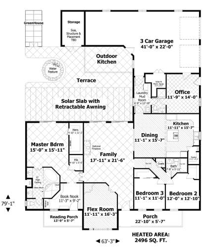 Main Level 1st floor for House Plan #036-00253