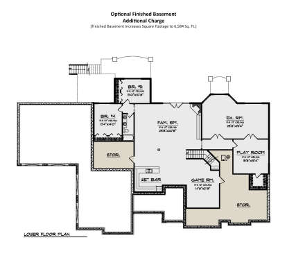 Optional Finished Basement for House Plan #1020-00219