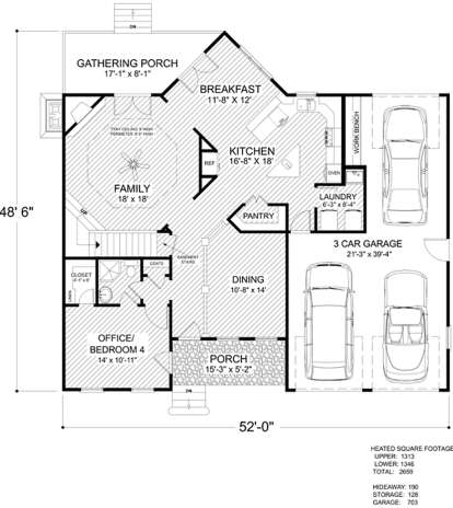 Main Floor for House Plan #036-00254
