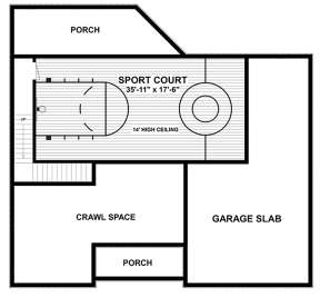 Basement Floorplan for House Plan #036-00254