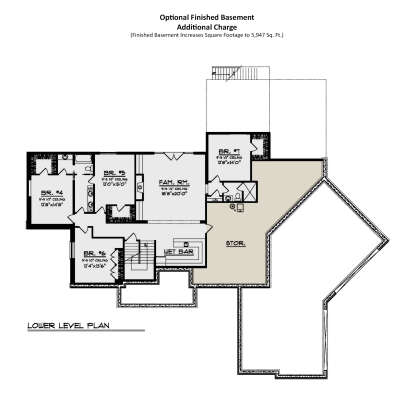 Optional Finished Basement for House Plan #1020-00220