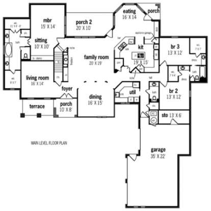 Floorplan 1 for House Plan #048-00203