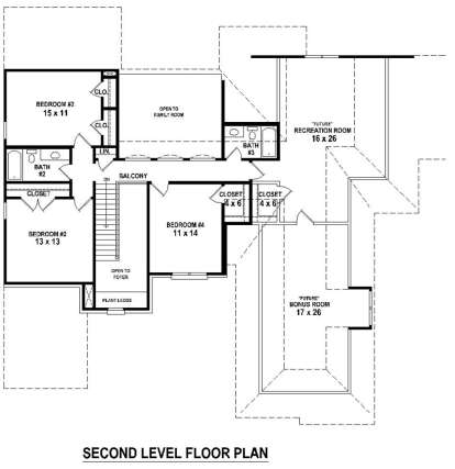 Upper Floor for House Plan #053-02925