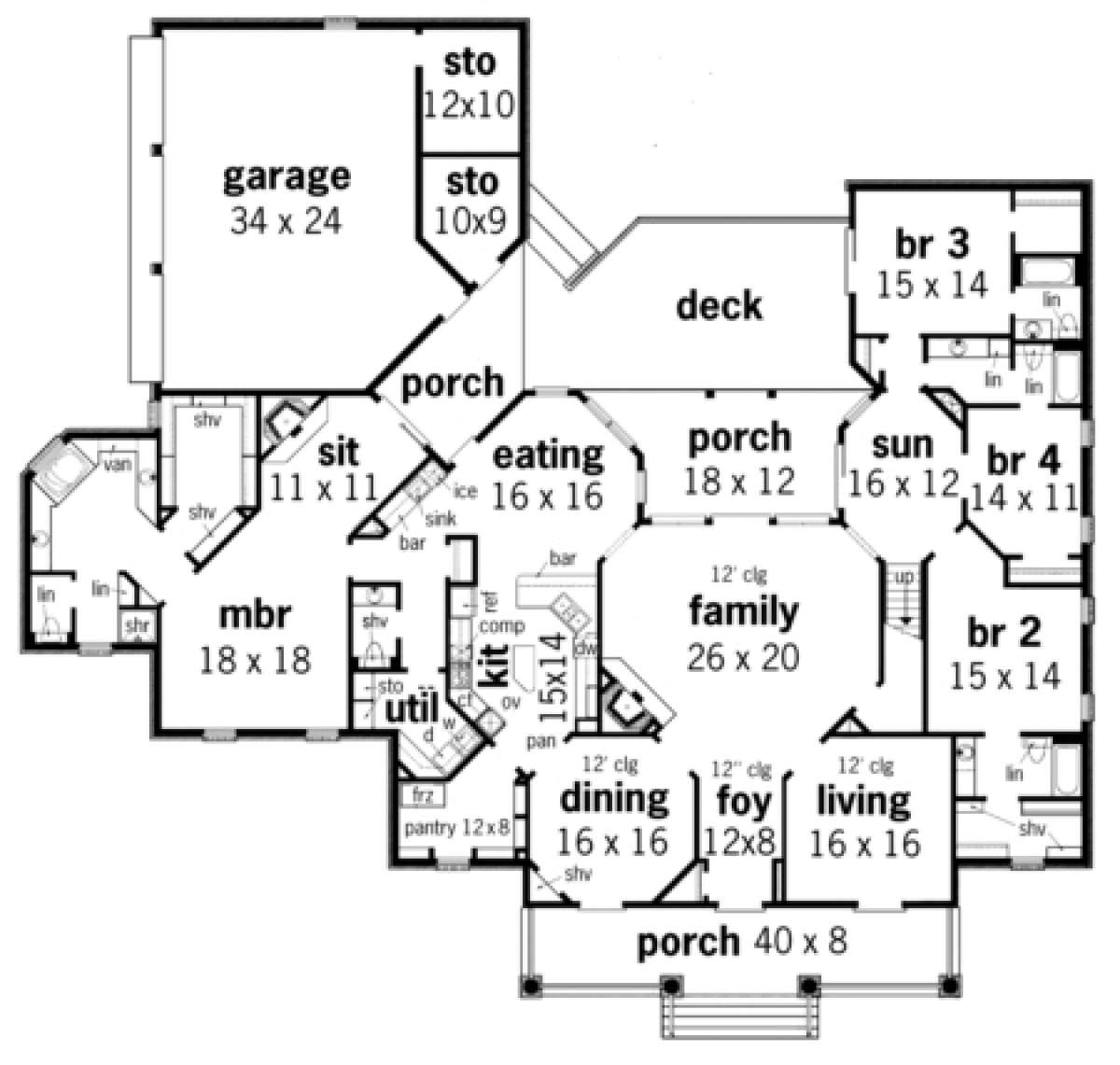 Floorplan 1 for House Plan #048-00204
