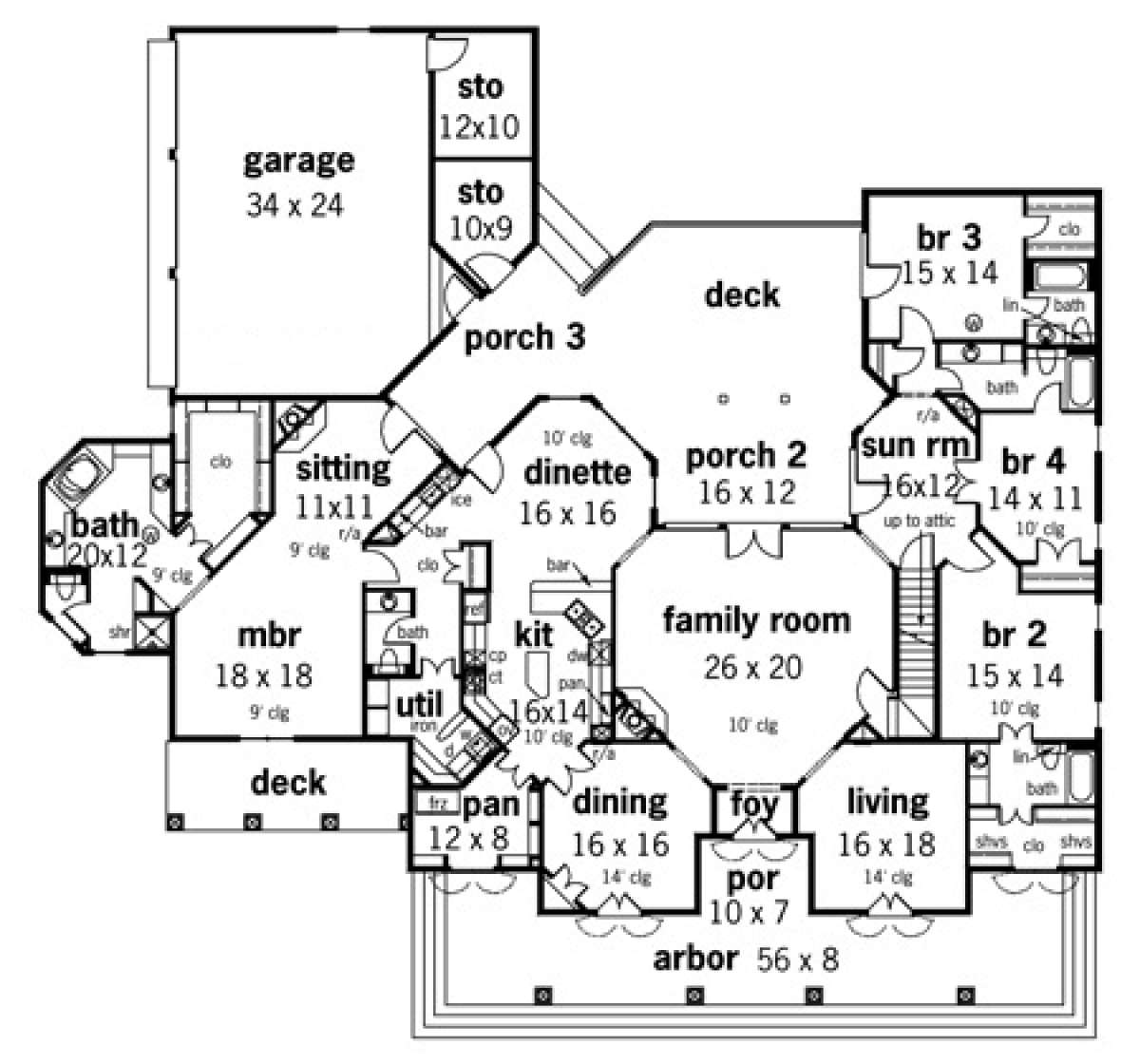 Floorplan 1 for House Plan #048-00205