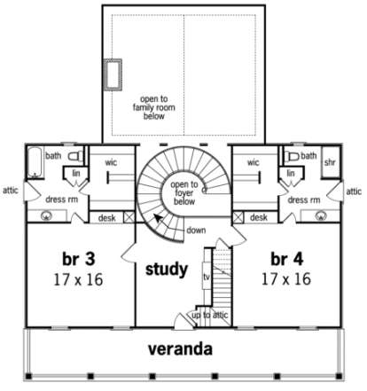 Second Floor for House Plan #048-00209