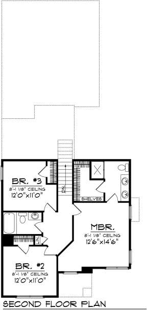 Second Floor for House Plan #1020-00288
