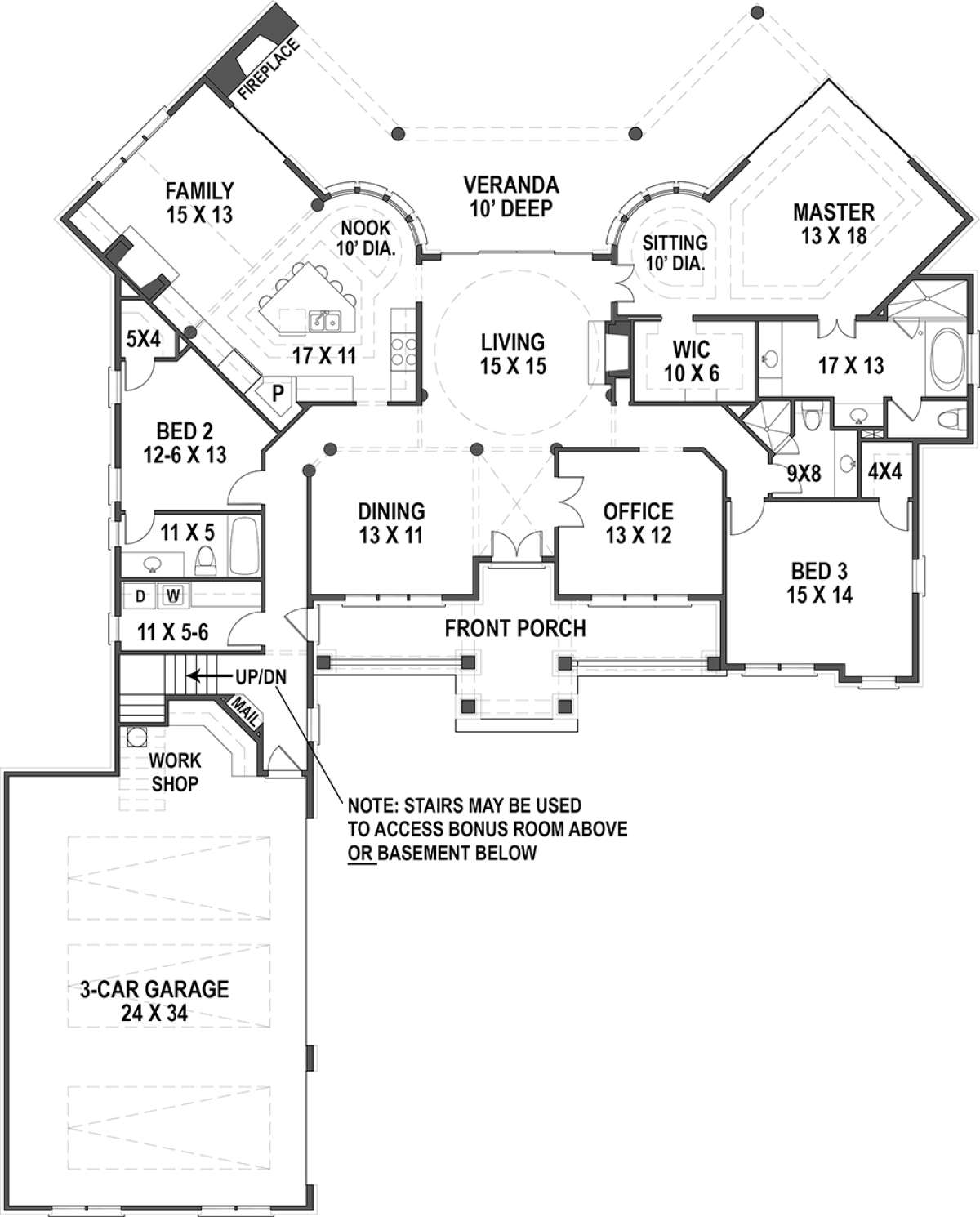 Main Level 1st floor for House Plan #4195-00031