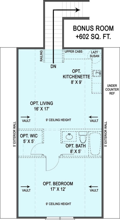 Bonus Room 2nd floor for House Plan #4195-00031