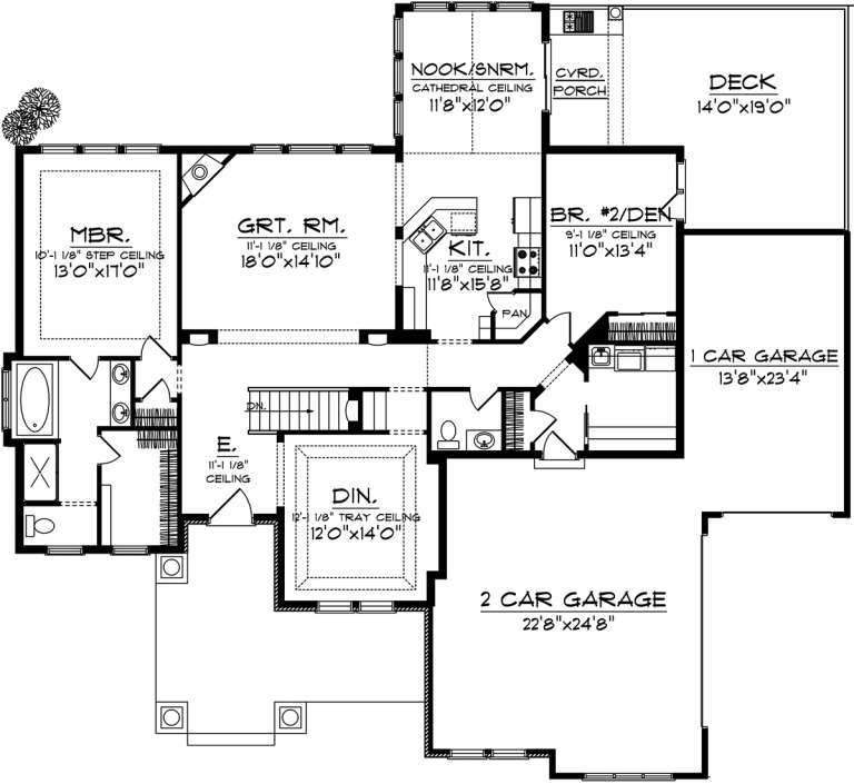 Craftsman Plan - 1,945 Square Feet, 2 Bedrooms, 1.5 Bathrooms | Floor ...