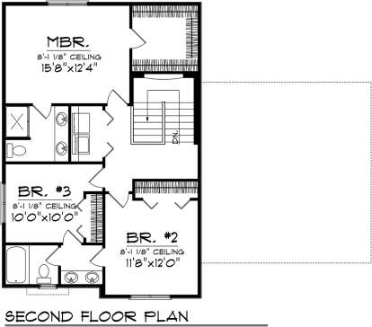 Second Floor for House Plan #1020-00300