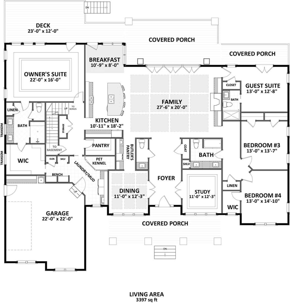 Main Level 1st floor for House Plan #6849-00050