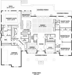Main Level 1st floor for House Plan #6849-00050