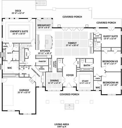 Main Level 1st floor for House Plan #6849-00050