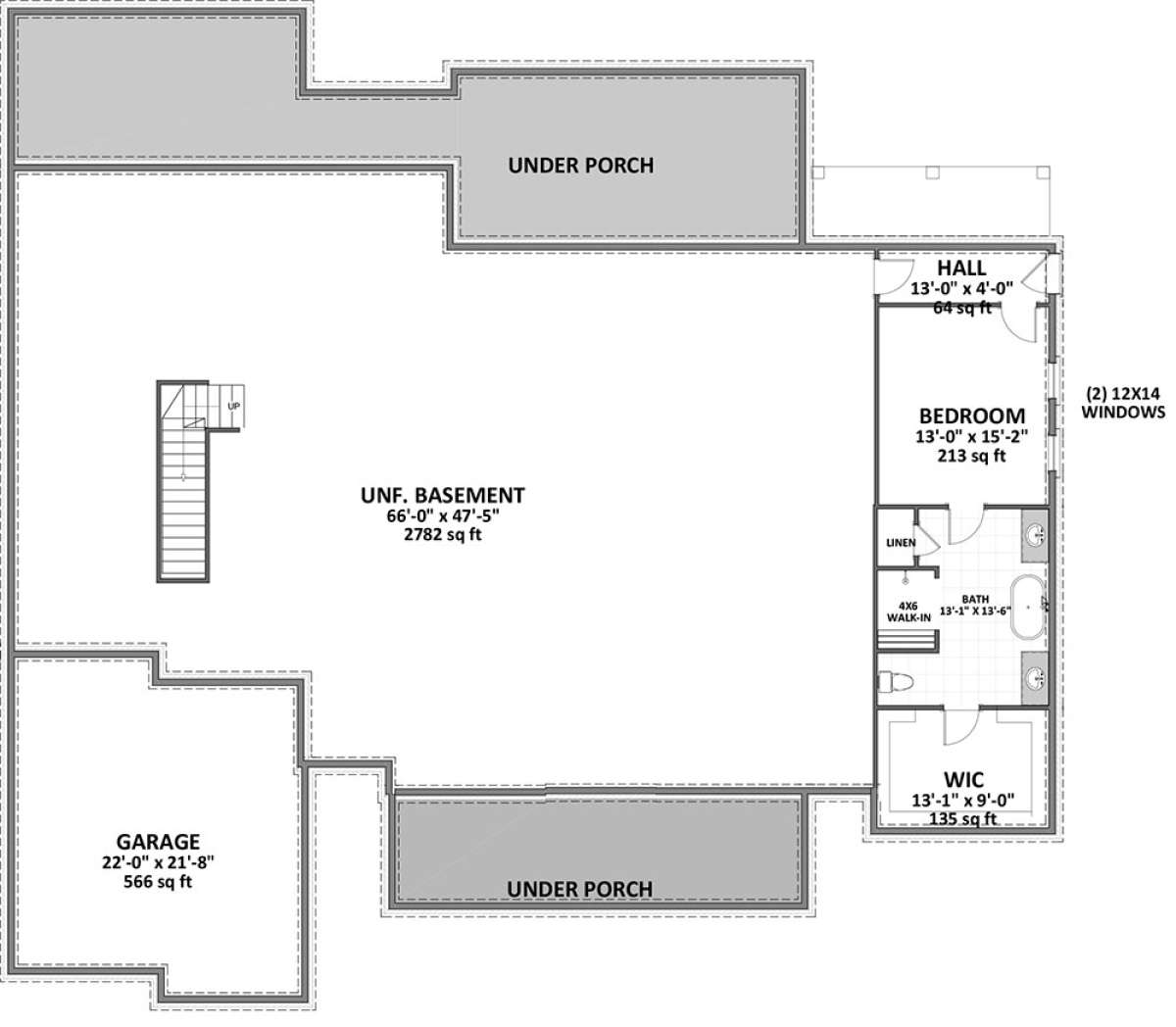 Basement Floorplan for House Plan #6849-00050