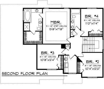 Second Floor for House Plan #1020-00310