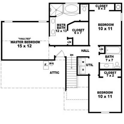 Floorplan 2 for House Plan #053-00003