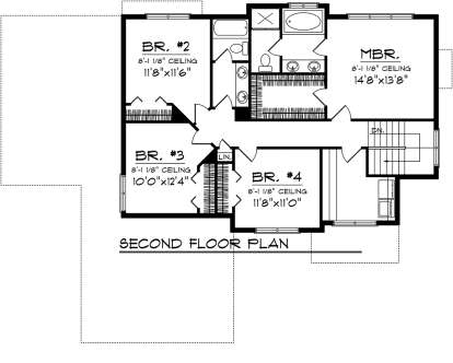 Second Floor for House Plan #1020-00313