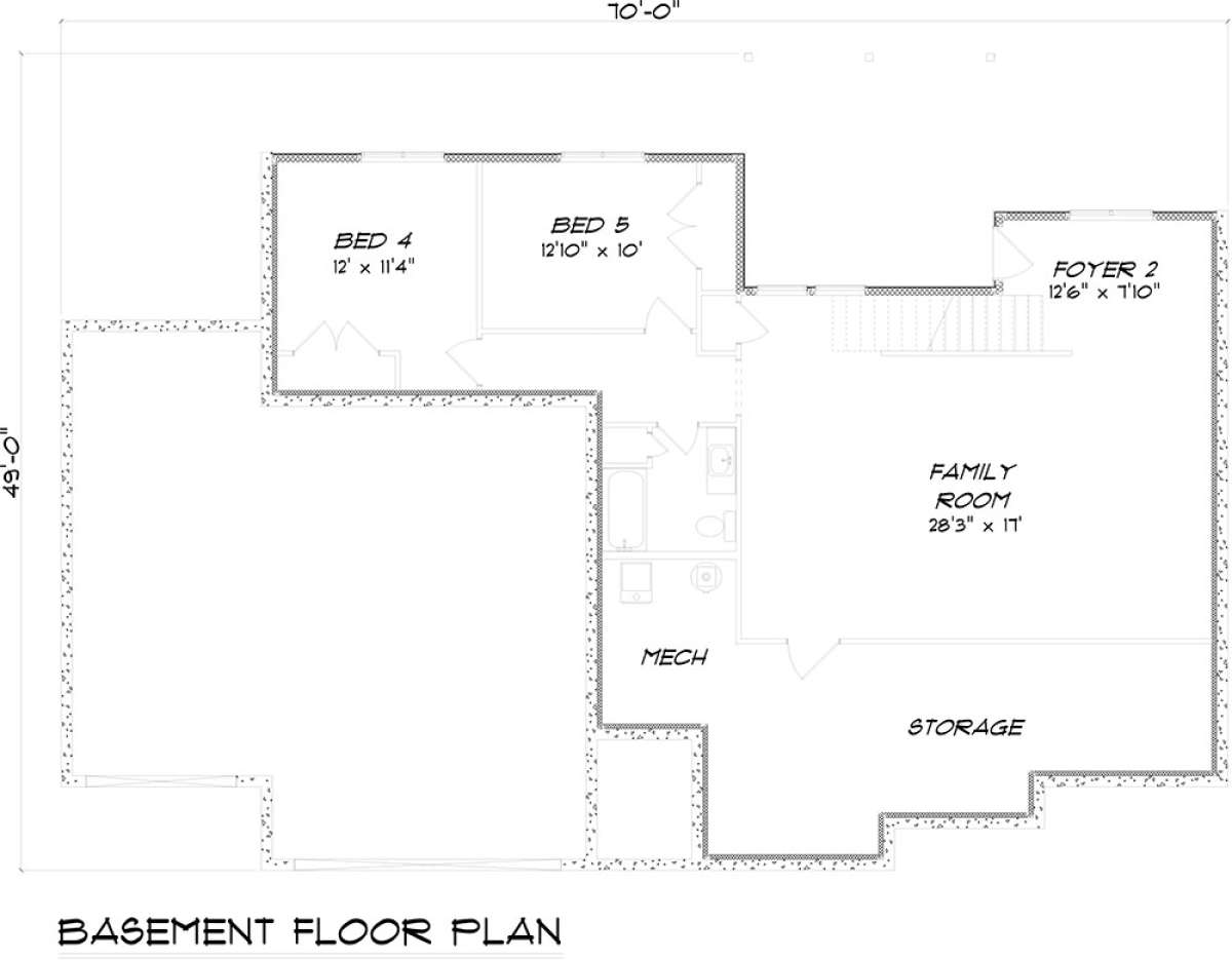 Basement FlootPlan for House Plan #5678-00008