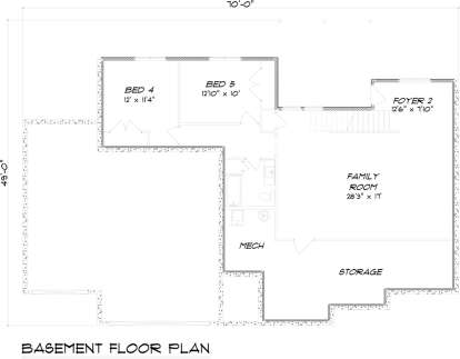 Basement FlootPlan for House Plan #5678-00008