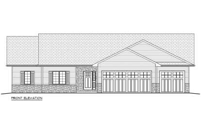 Ranch House Plan #5678-00009 Elevation Photo
