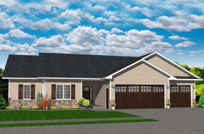 Ranch House Plan #5678-00009 Elevation Photo