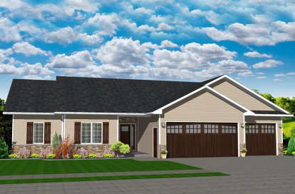 Ranch House Plan #5678-00009 Elevation Photo