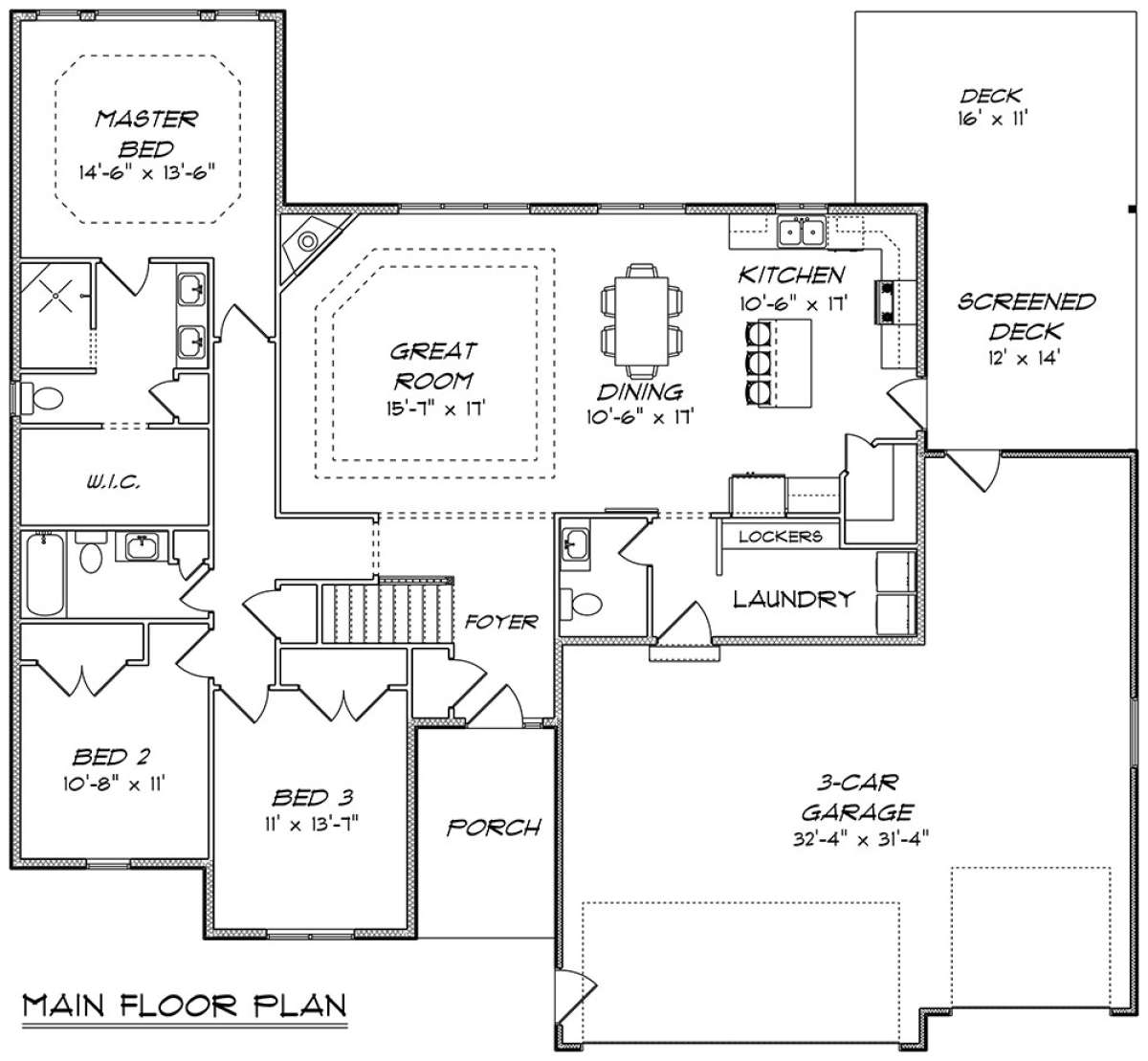 Main Level 1st floor for House Plan #5678-00009